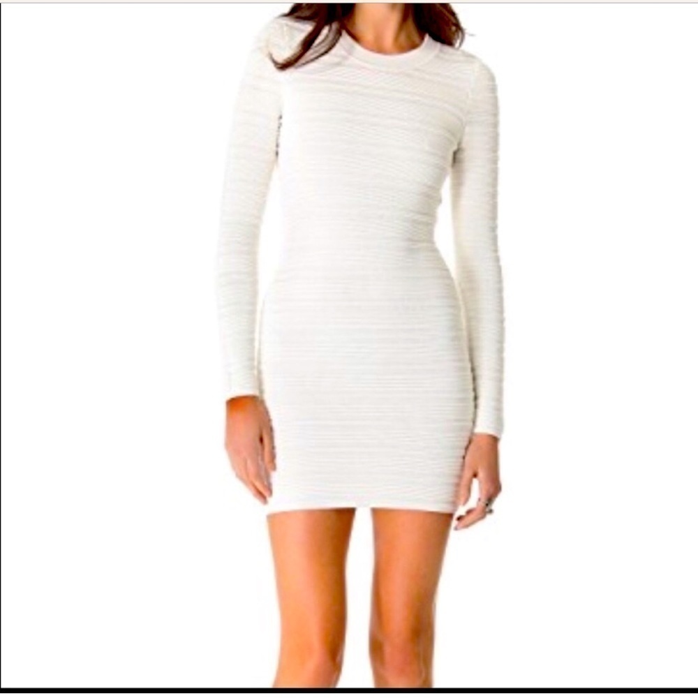 Torn By Ronny Kobo white ribbed dress NWT